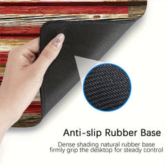 Vintage Flag On Wood Texture XL Gaming Mouse Pad Non Slip Rubber Base Desk Mat
