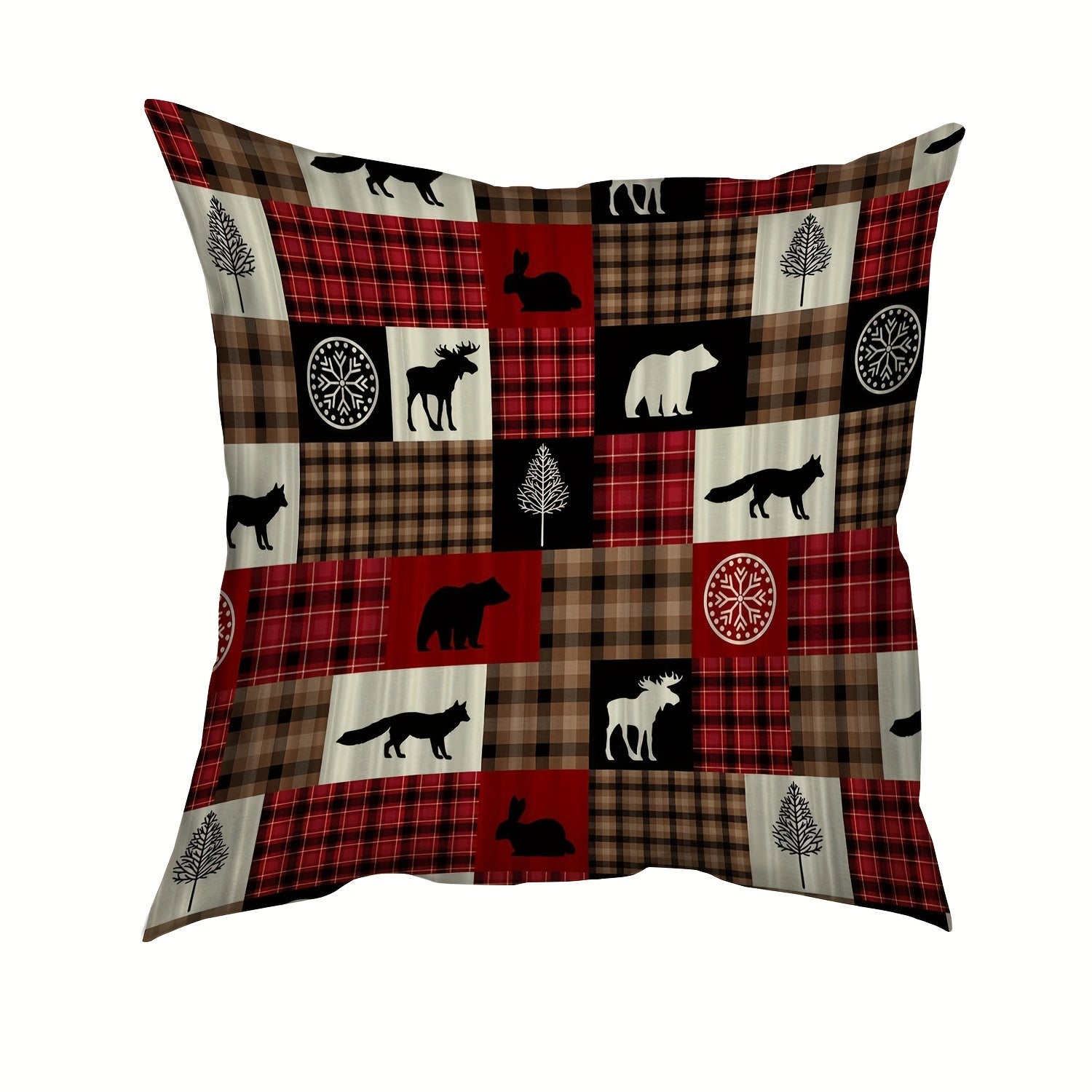 4PCS Christmas Plaid Throw Pillow Cover for Cushion Bed Couch Sofa