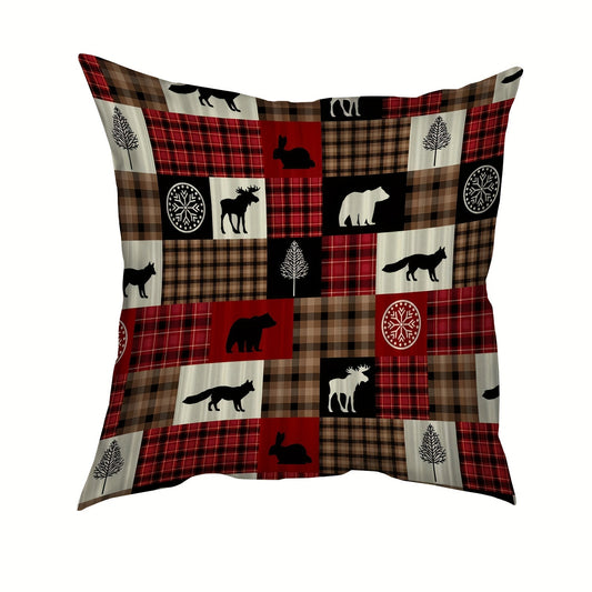4PCS Christmas Plaid Throw Pillow Cover for Cushion Bed Couch Sofa