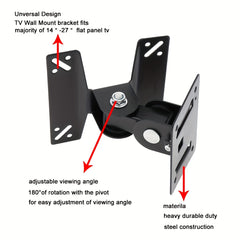 Universal Adjustable TV Wall Mount Bracket Support 180 Degrees Rotation