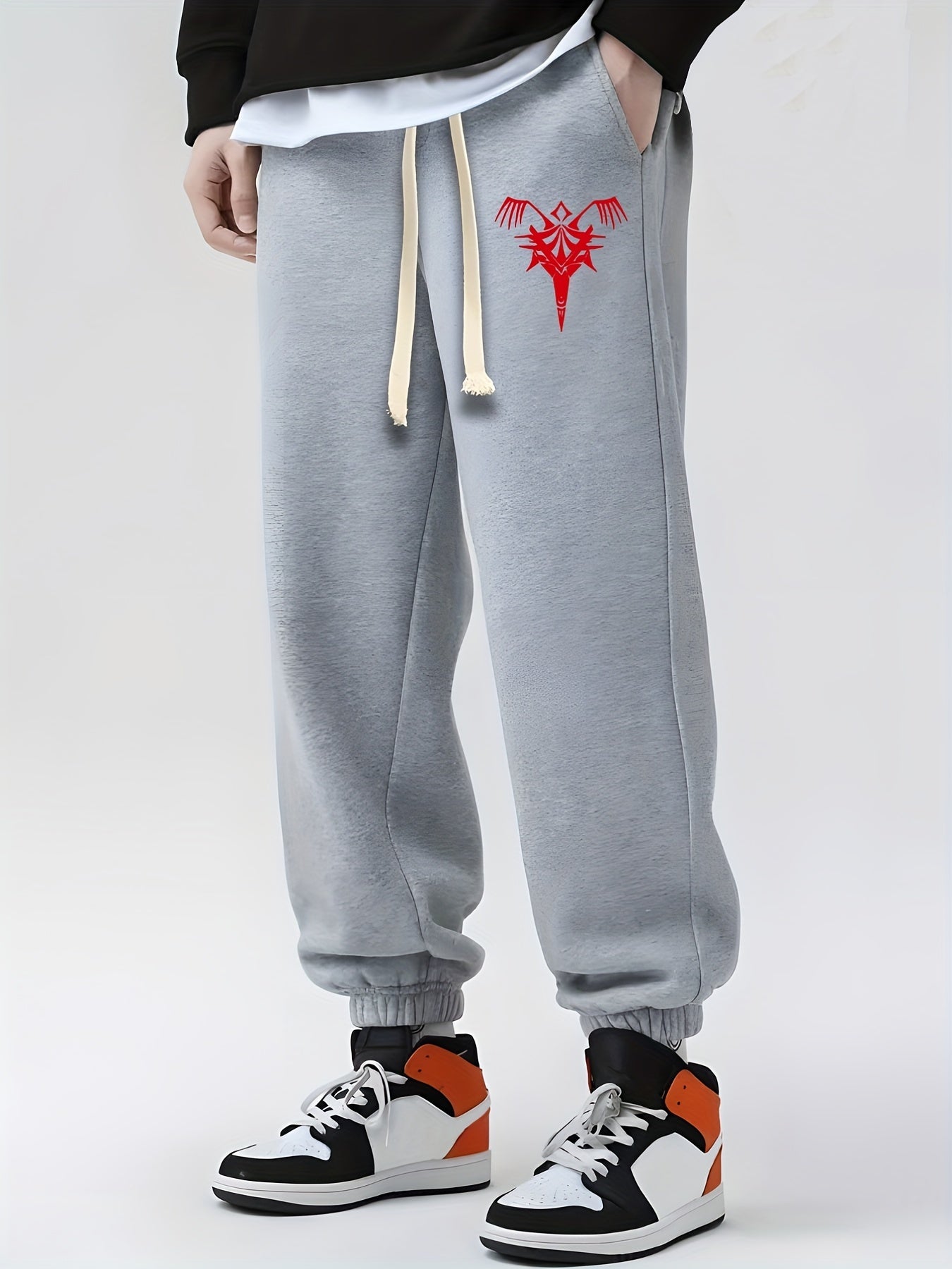 Ethnic Print Drawstring Sweatpants Loose Fit Casual Joggers