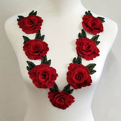5pcs Rose Pattern 3D Flowers Patches for Jackets Sew On Patches