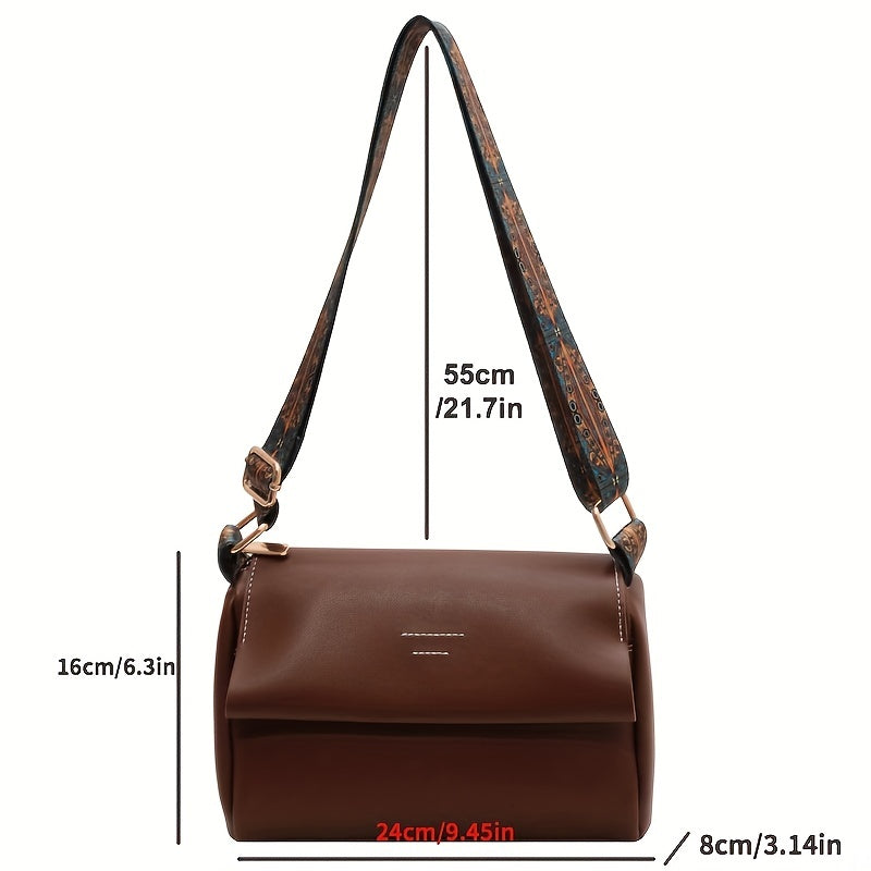 Retro Shoulder Bag Solid Casual PU Leather Messenger Bag Women's Everyday