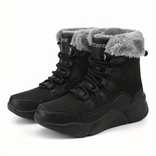 Women's Snow Boots Warm Slip On Platform Boots Comfortable Walking Shoes