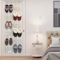Over The Door Shoe Storage Rack With 24 Deep Pockets