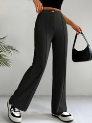  High Waist Straight Leg Trousers