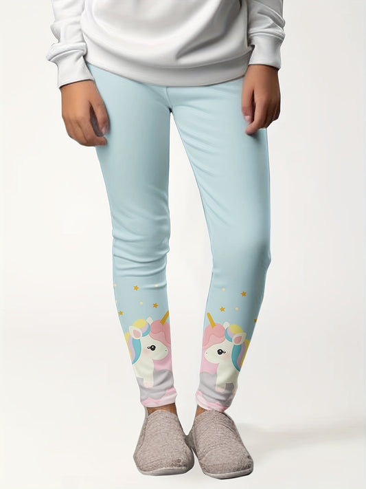 Unicorn Print Leggings Girls Thick Leggings Spring Fall Winter