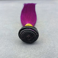 1 Brazilian Human Hair Weaving Straight T1B Purple Extension 10-26 Inches