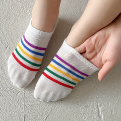 5 Pairs Girls Stripes Bear Boat Socks Spring Autumn
