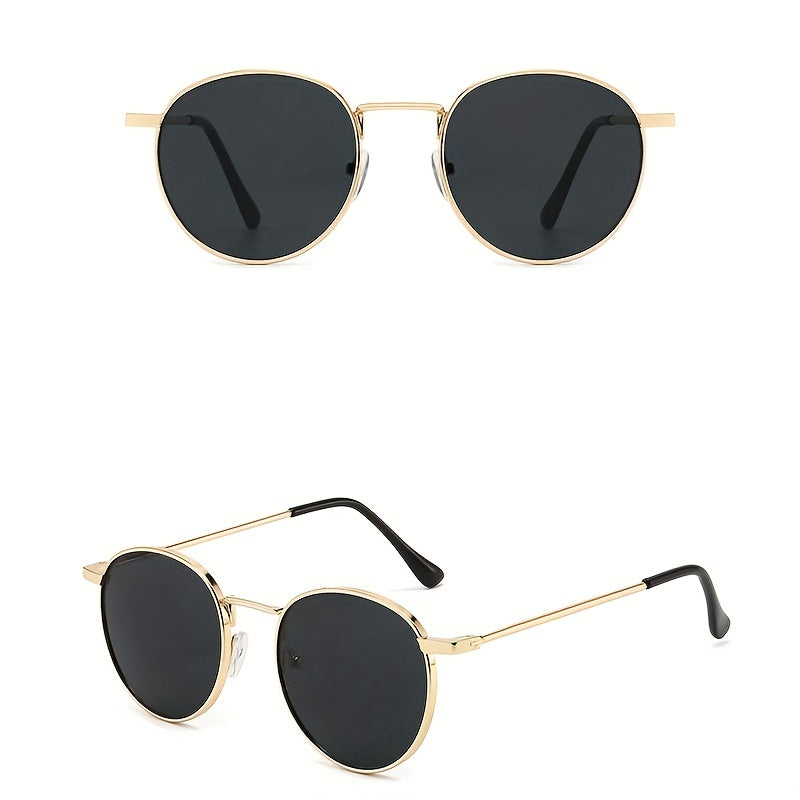 Round Metal Frame Sunglasses Retro Anti Glare Glasses UV400