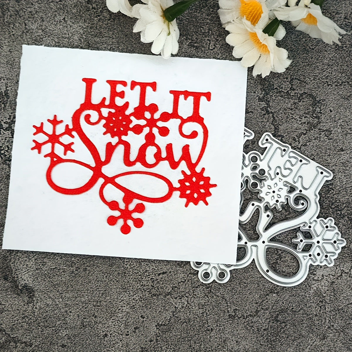 Let It Snow Cutting Die For Scrapbooking Blade Background Stencil Card