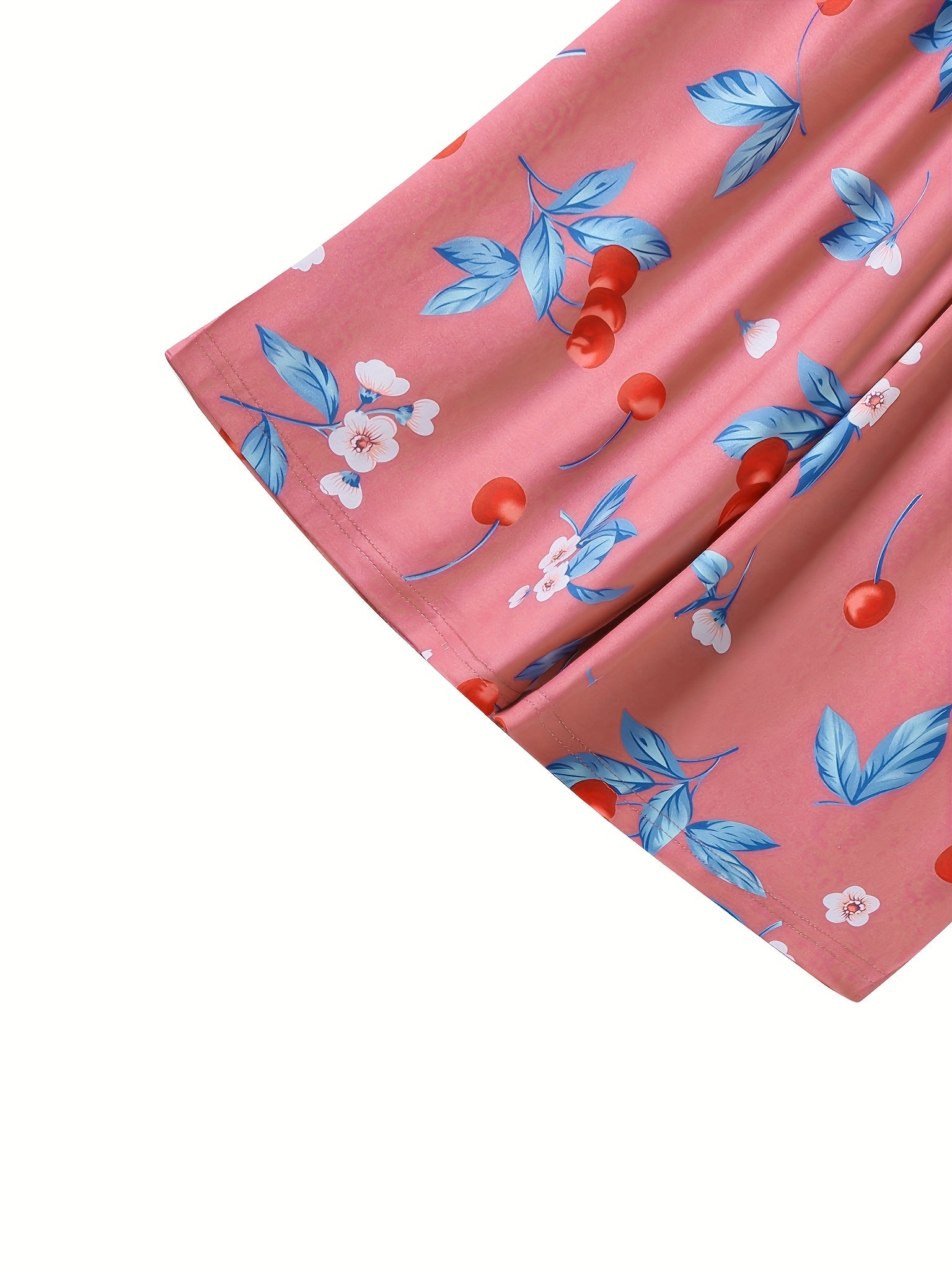 Floral Print Plus Size Pajama Shorts Elastic Waist Stretch Home Wear