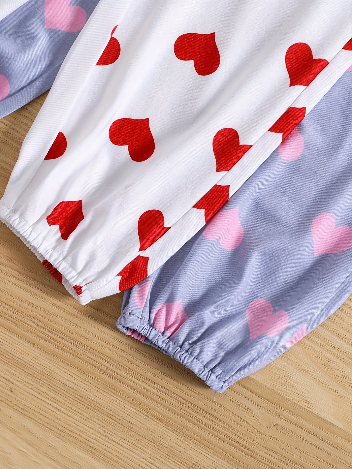 2Pcs Toddler Girls Heart Print Jogger Pants