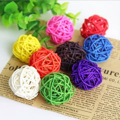 10pcs Parrot Chew Toy Straw Ball for Cage Fun Hanging Ornament