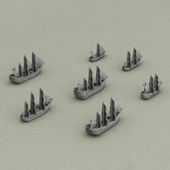 Merchants & Marauders Ships Miniatures in ABS Resin for Tabletop RPGs