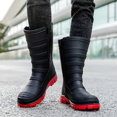 Women's Thermal Mid Calf Rain Boots Waterproof Non slip Outdoor Shoes