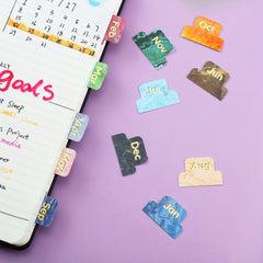 24pcs Adhesive Monthly Planner Labels Multicolor Office Study Plan Organizer