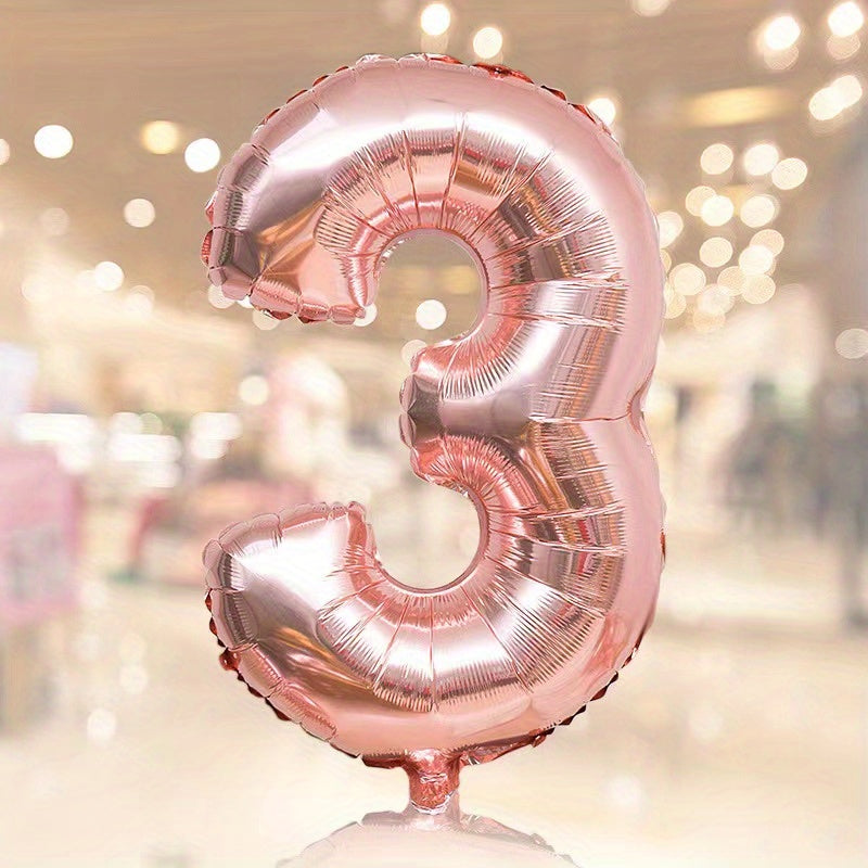 1pc Rose Golden Number Balloon Birthday Party Decoration