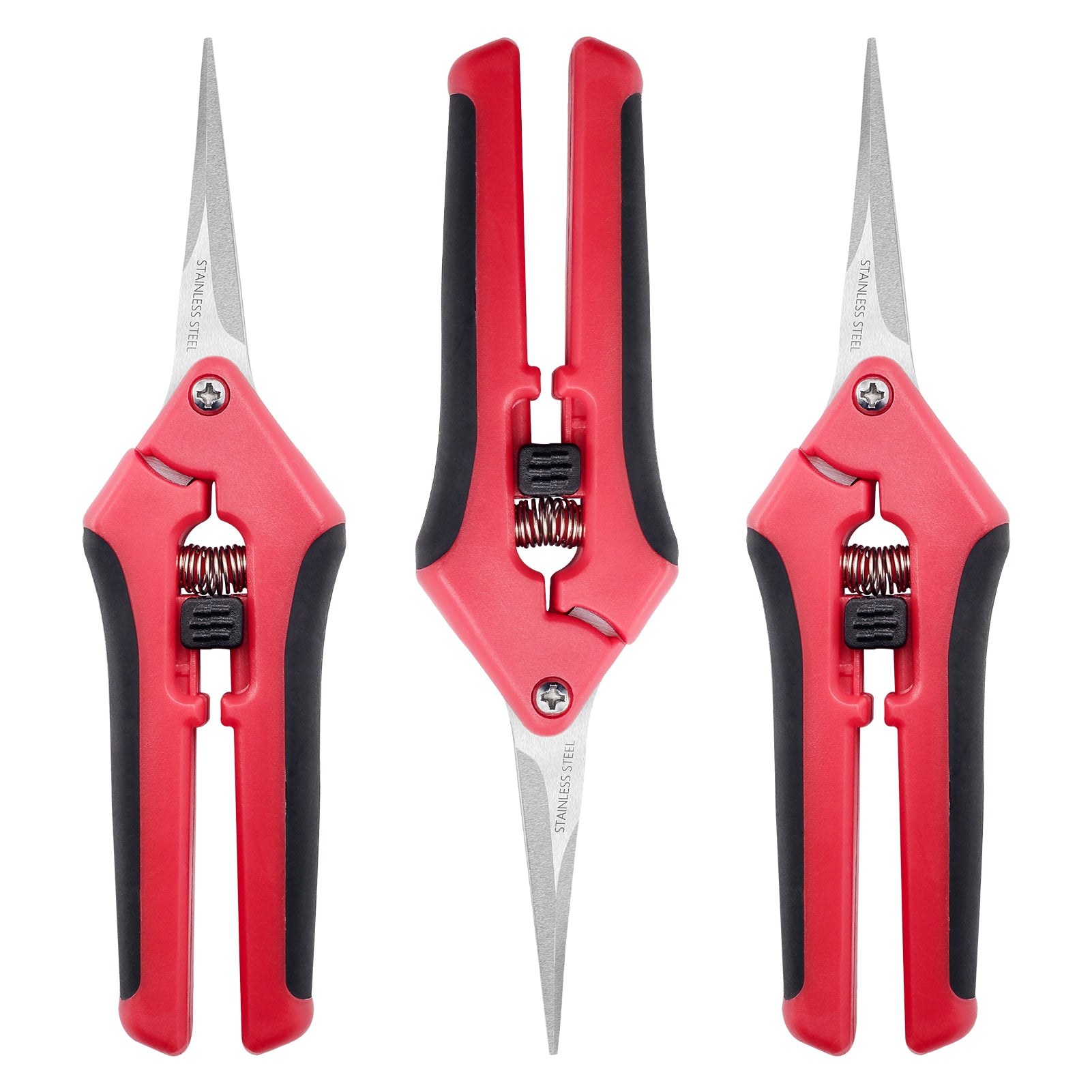 3pcs Pruning Shears Straight Blades Stainless Steel Pruning Scissors