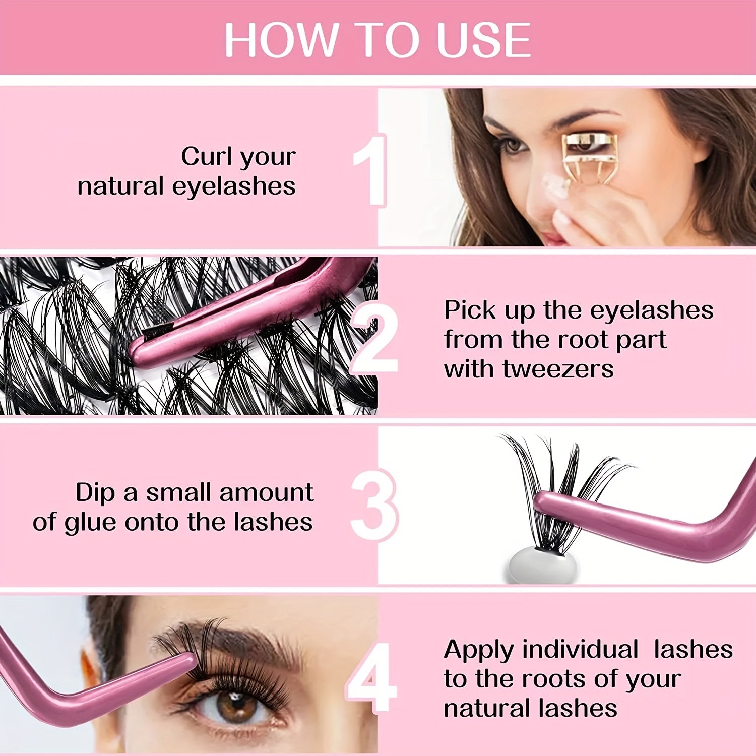 200 Clusters Soft Faux Mink Eyelash Ext. DIY Grafting 16mm Mixed Lengths