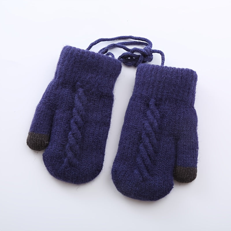 Kids Touch Screen Winter Knitted Gloves Warm Keeping