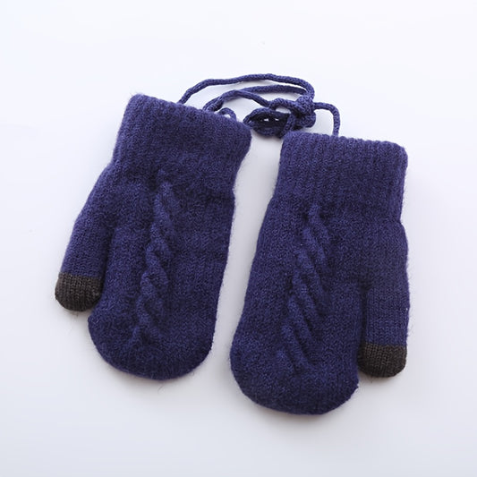 Kids Touch Screen Winter Knitted Gloves Warm Keeping