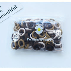 100pcs Small Rubber Band Solid Hair Tope Seamless Ponytail Holder