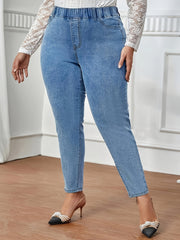  Elastic High Rise Stretch Jeans