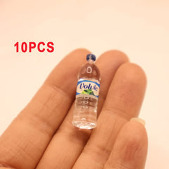 10 Mini Dollhouse Water Bottles Realistic Model Decorations