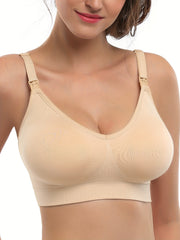 Front Buckle Nursing Bra Wireless Breathable Breastfeeding Bra