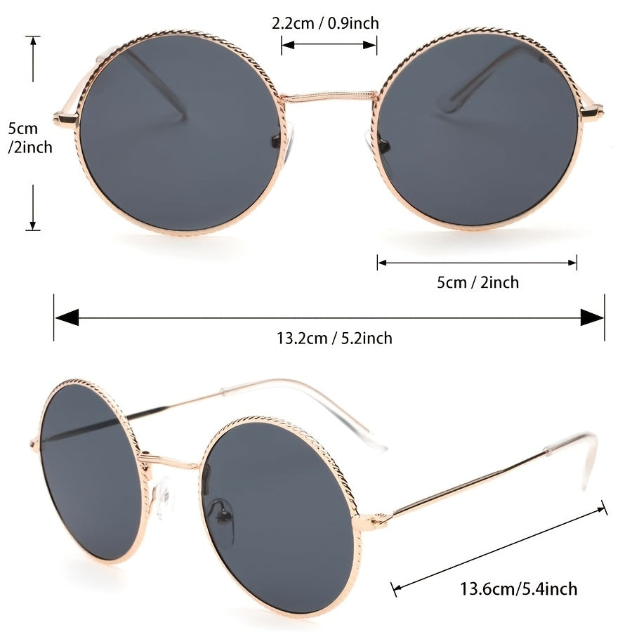 ENSAEJOE Round Frame Retro Men's Glasses Casual Sports Sunglasses