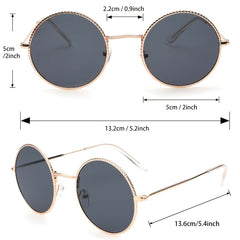 ENSAEJOE Round Frame Retro Men's Glasses Casual Sports Sunglasses