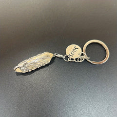 Natural Raw Stone Crystal Healing Tree Keychain For Men