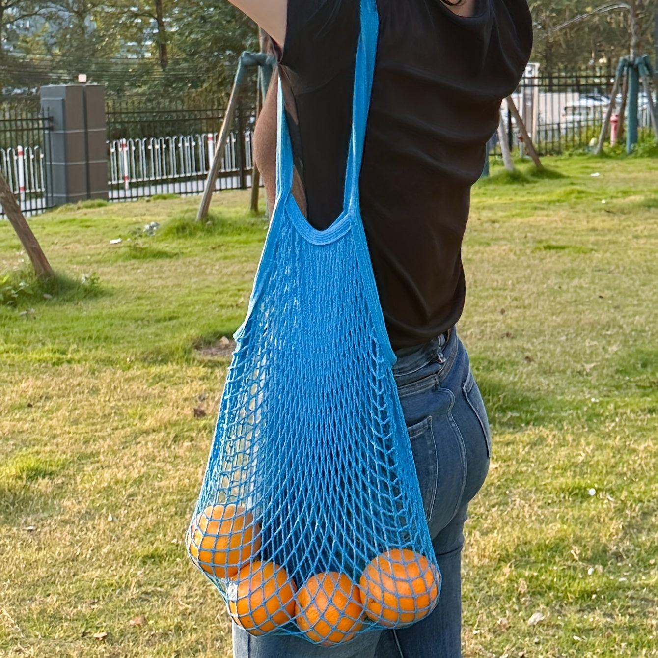 Large Capacity Beach Bag Net Hollow Out Hobo Lightweight Storage Bag