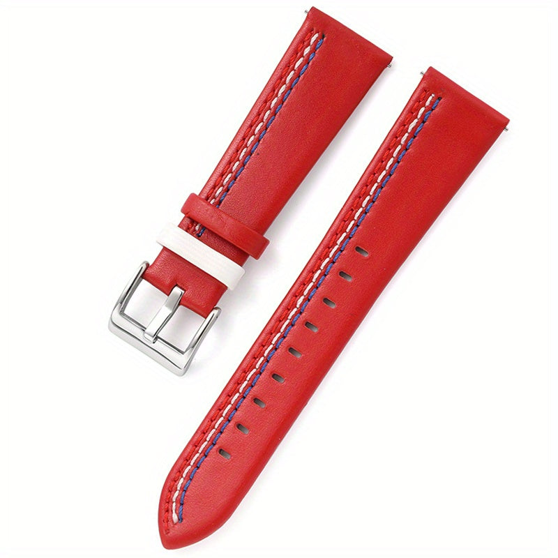 Colorful Leather Watch Strap Spring Bars 20mm22mm