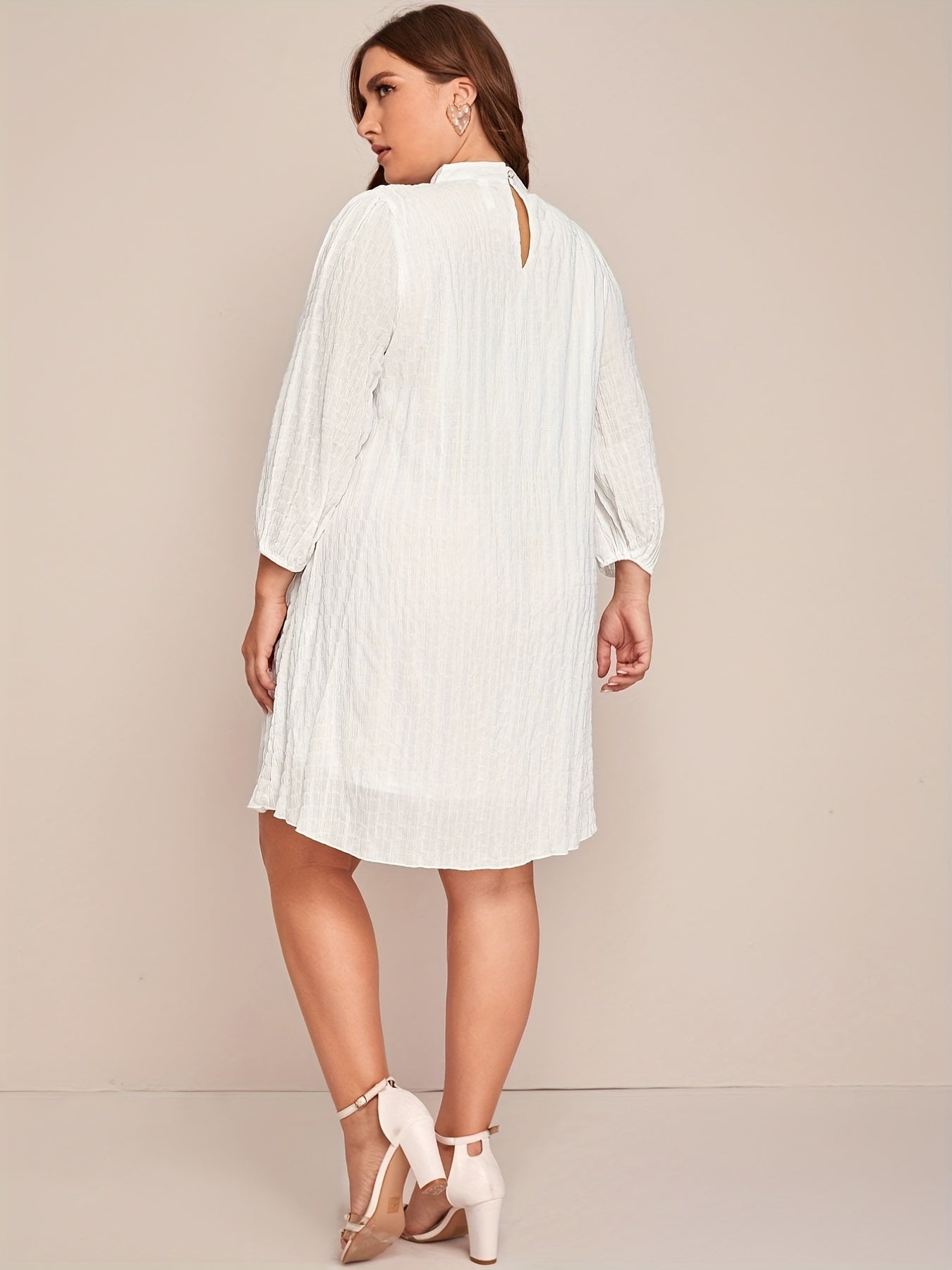  Mock Neck Cut Out Long Sleeve Mini Dress