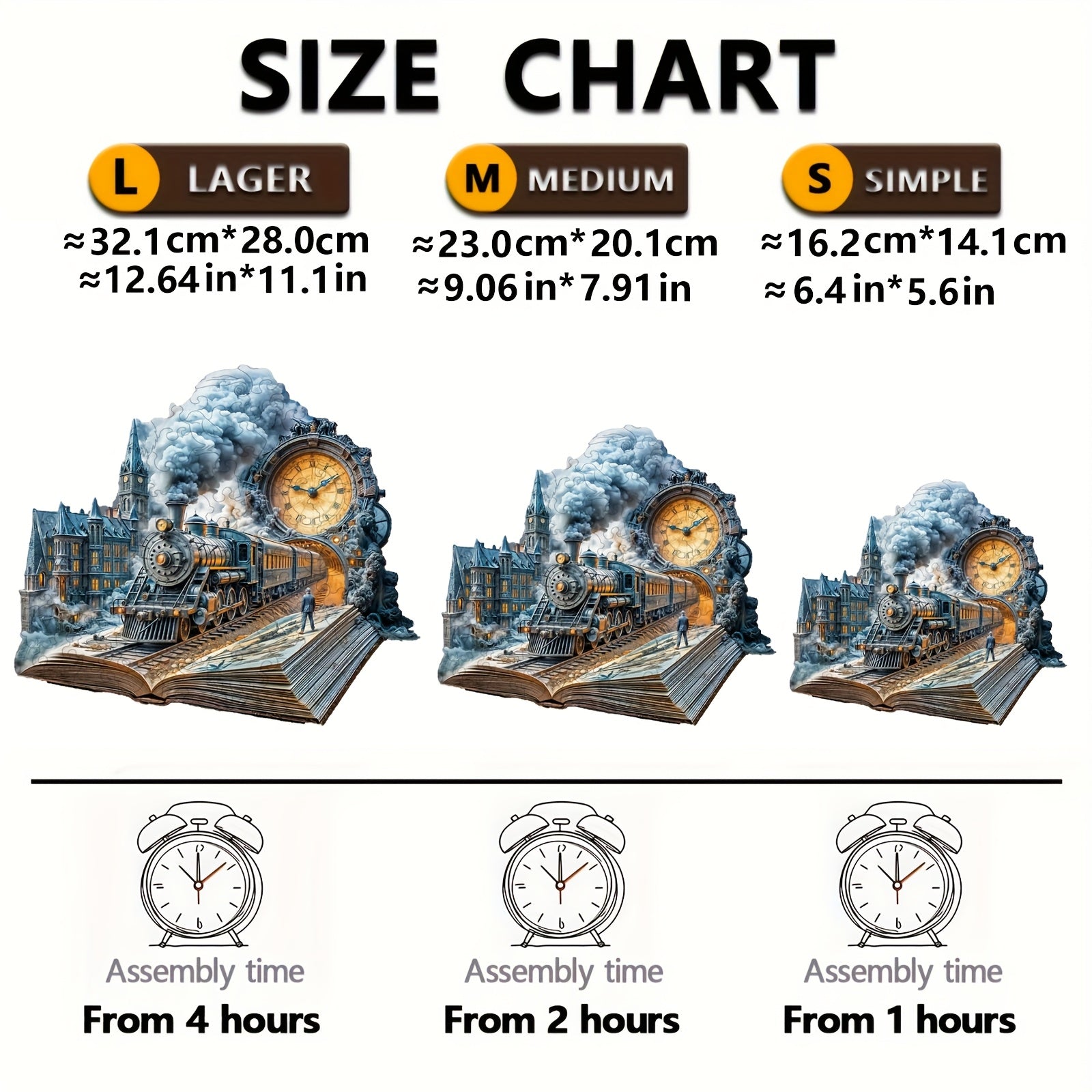 3D Shape Puzzle Brain Booster Wooden Puzzle Steampunk Gears