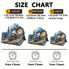 3D Shape Puzzle Brain Booster Wooden Puzzle Steampunk Gears