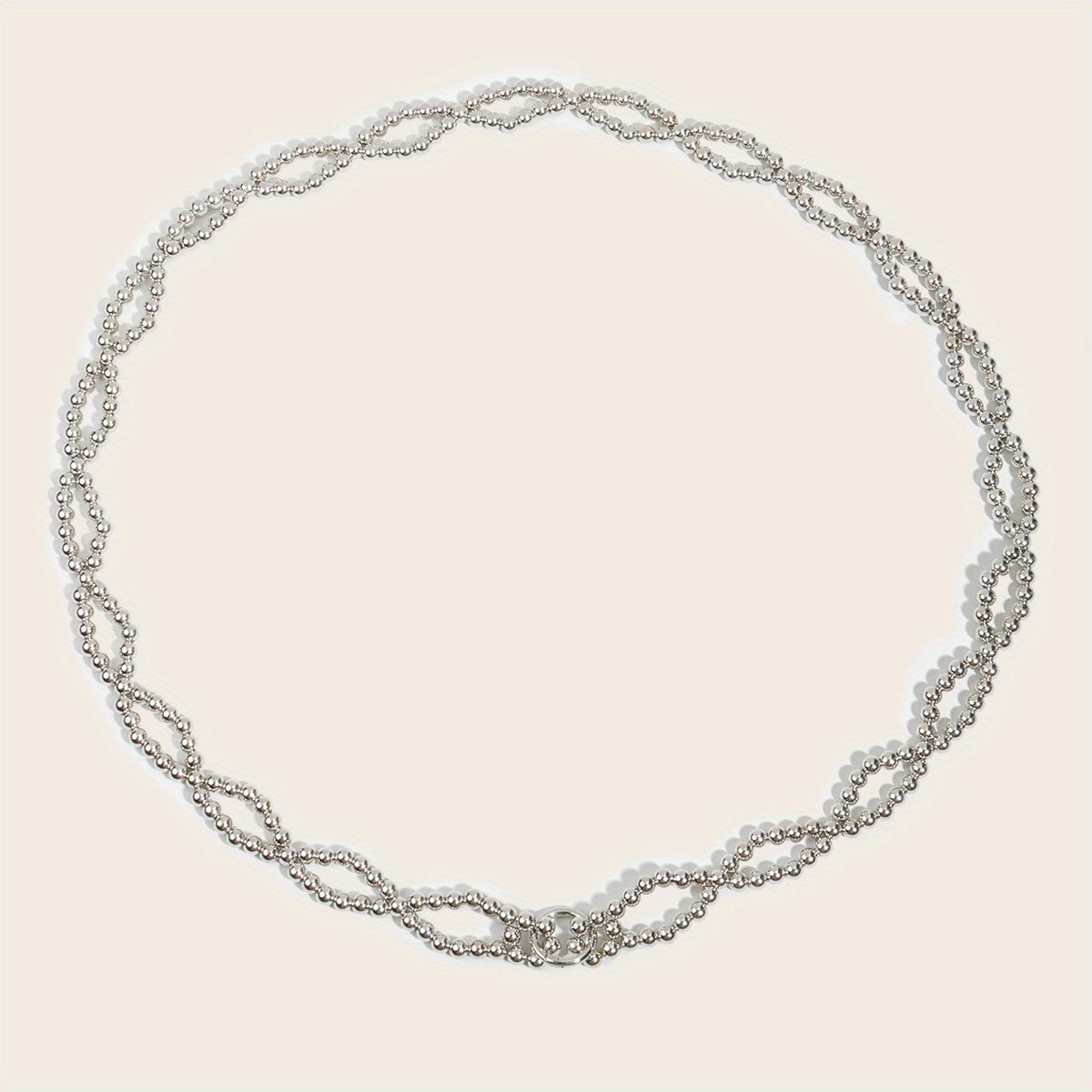 Silvery Beaded Waist Chain Classic Metal Belt Dress Girdle Body Jewelry Women