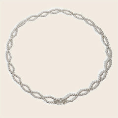 Silvery Beaded Waist Chain Classic Metal Belt Dress Girdle Body Jewelry Women