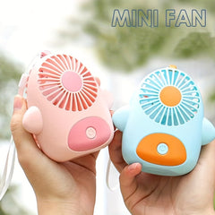Summer Mini Strong Power Fan Durable Cartoon Handheld Small Fan