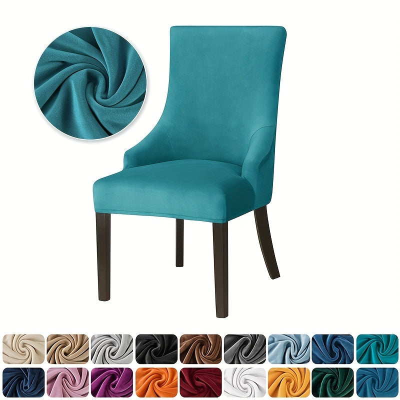 Velvet Dining Chair Slipcovers Elastic Washable Streach Seat Cover