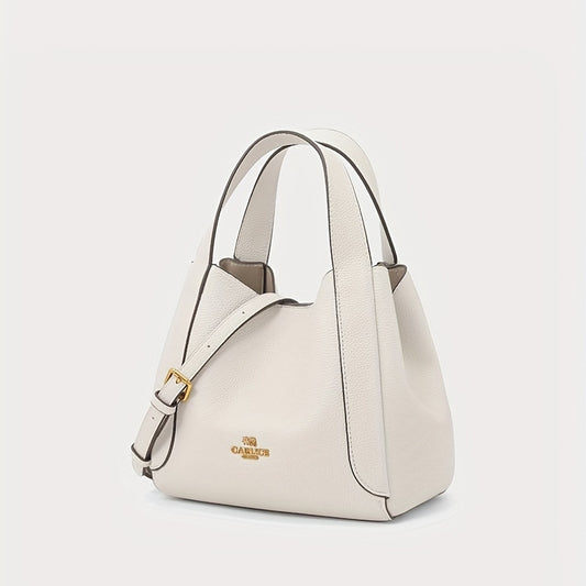 Top Handle Satchel Crossbody Bucket Bag PU Leather Textured Bag Purse