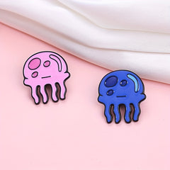 Cartoon Jellyfish Brooch Animal Metal Badge for Men