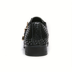 Women's Buckle Strap Oxfords Square Toe Low Top Shoes