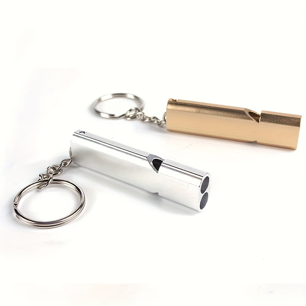 2PCS Aluminum Alloy Survival Whistle for Outdoor Camping Emergency