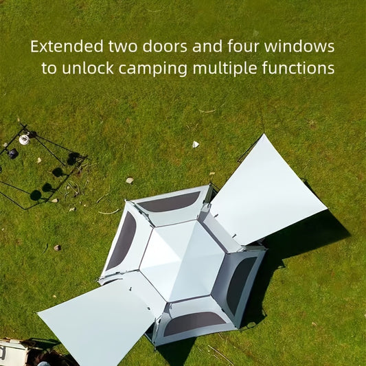 Durable Waterproof Camping Tent with Two Doors and Four Windows