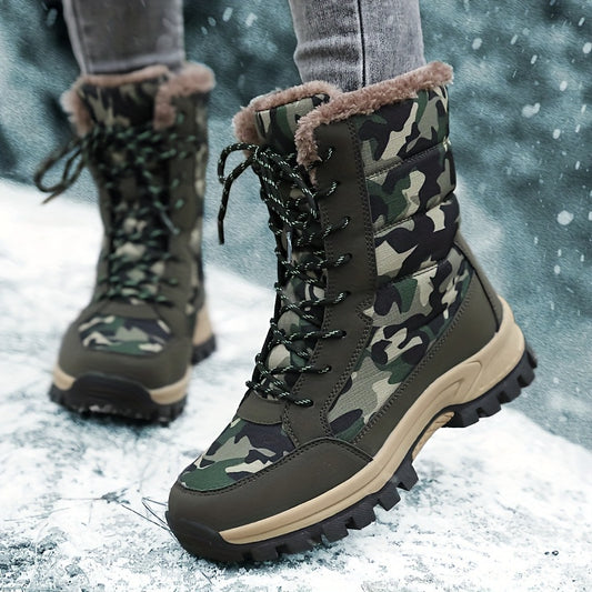 Women's Camo High Boots - Outdoor Hiking & Camping