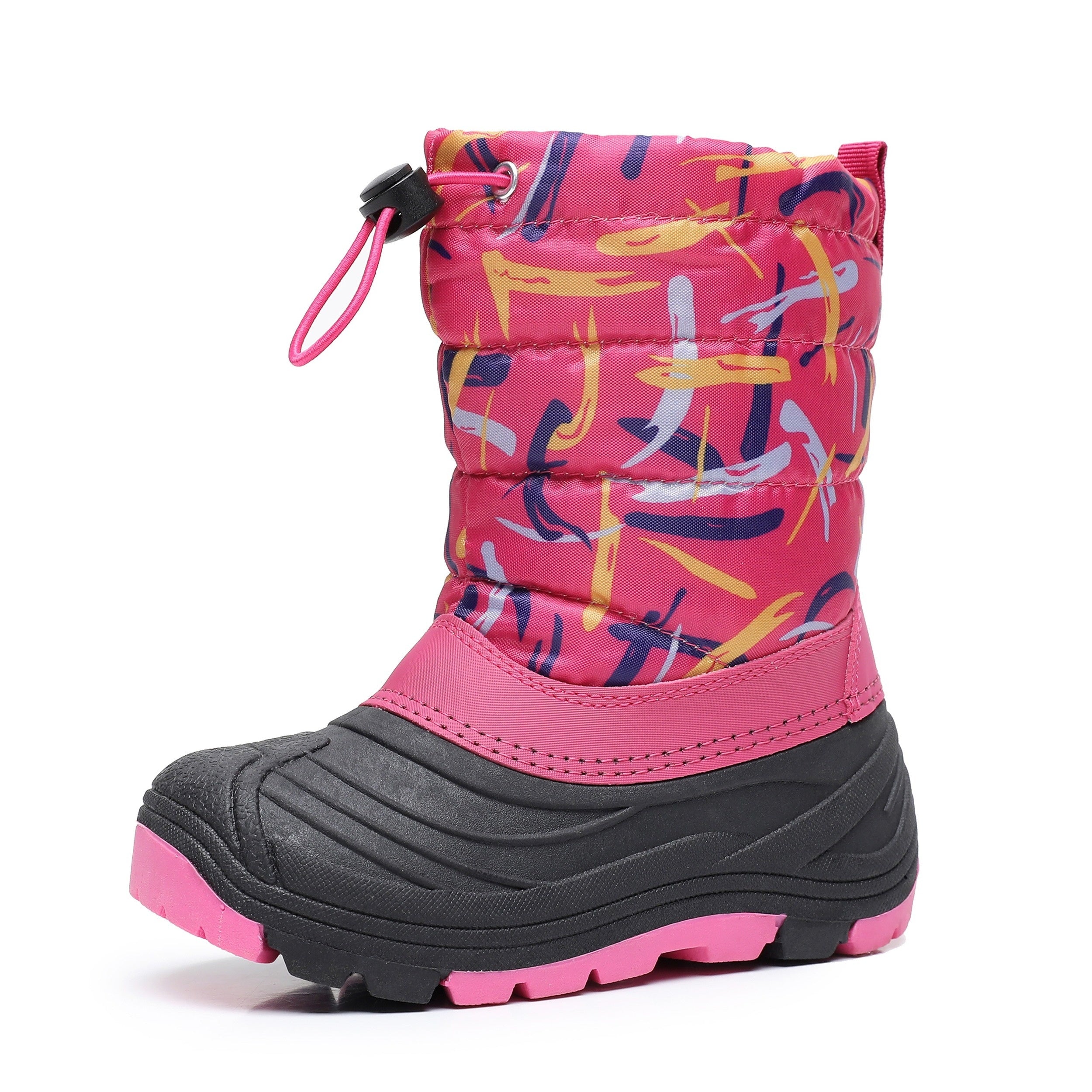 Boy's High Top Snow Boots with Side Zipper Warm Non Slip Thermal Shoes