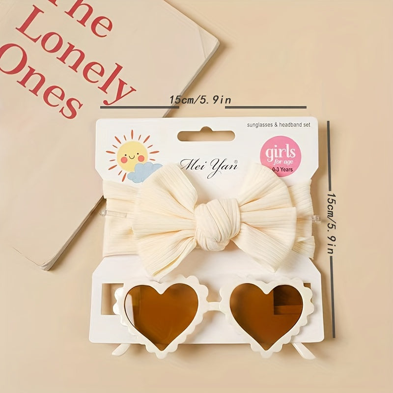 Baby Girls Bow Headbands & Sunglasses Set - Birthday Gift